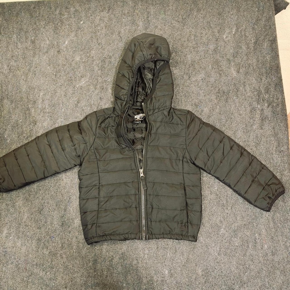ZeroXposur Kids Green Hooded Puffer Jacket Size 4T Quilted Coat Khaki